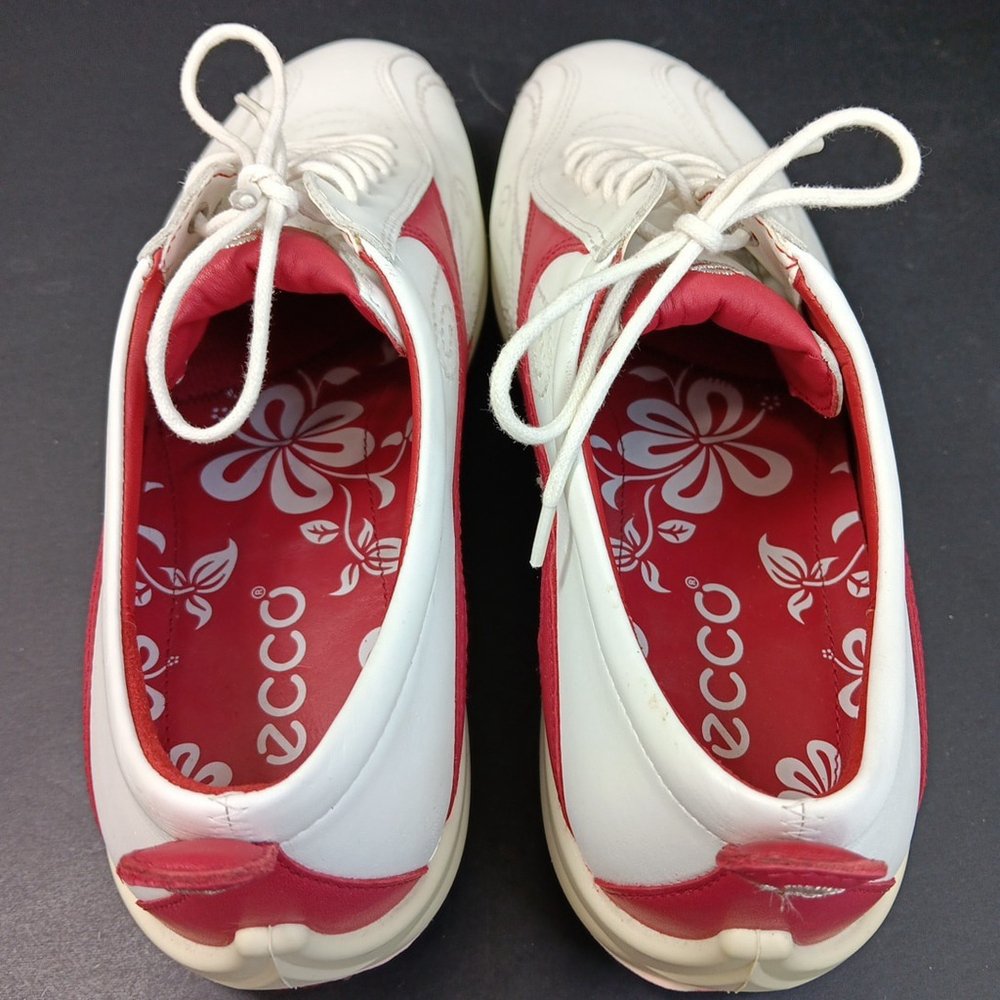 Ecco Women’s White And Red Leather Golf Shoes Size 40 (US 9/9.5) - Picture 8 of 10